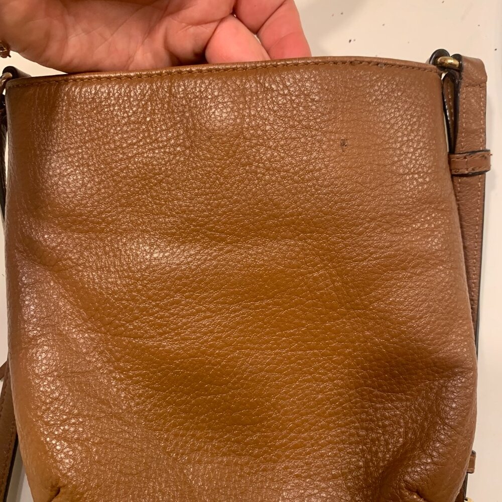 Michael Kors Brown Pheobe Pebbled Leather Handbag Crossbody - Picture 2 of 16